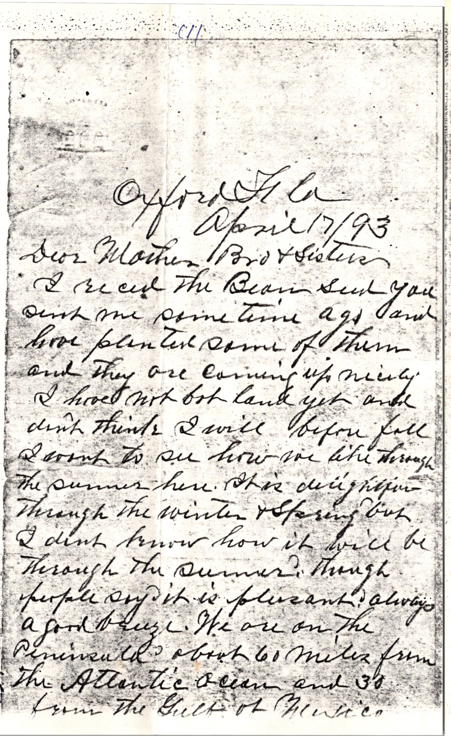 Letter written by Augustus Grogan Bryan